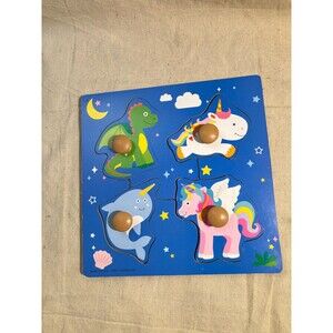 Spark Create Imagine Wooden 4 Pieces Mini Puzzle Magic Creatures, 18m +